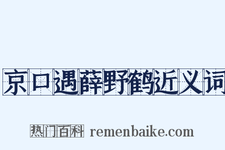 京口遇薛野鹤近义词是什么意思的图片
